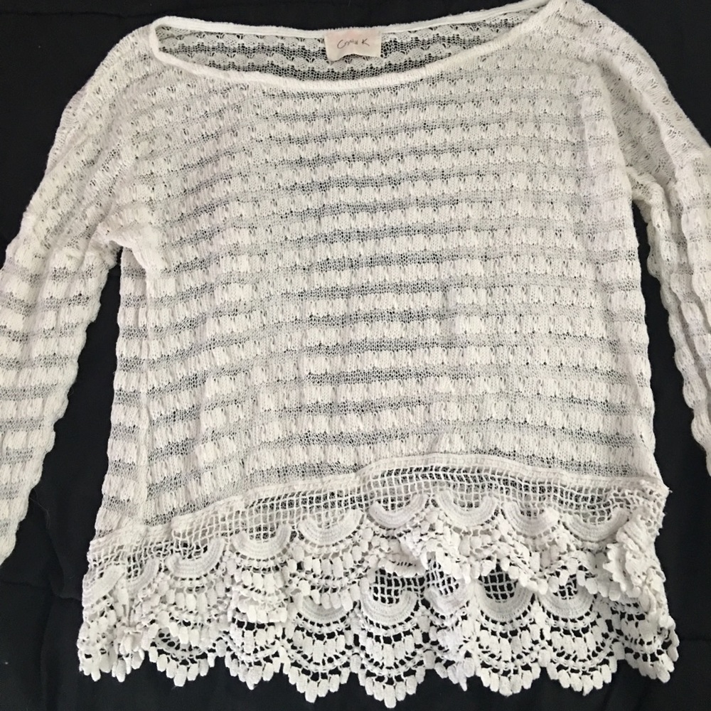 white sweater
